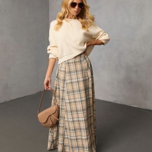 Foxcroft Plaid Maxi Skirt