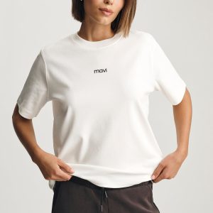MAVI LOGO T-SHIRT IN COCONUT MILK