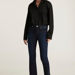 SYDNEY FLARE IN DARK BRUSHED FEATHER BLUE