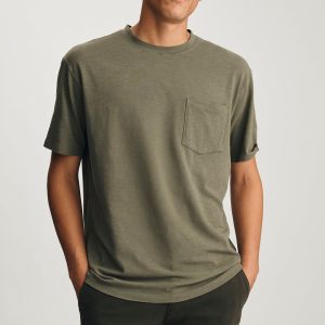 SLUB POCKET T-SHIRT IN GRAPE LEAF