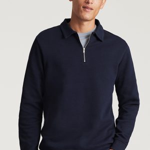 HALF ZIP SWEATSHIRT IN BARITONE BLUE