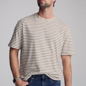 STRIPED SHORT SLEEVE T-SHIRT IN BRINDLE