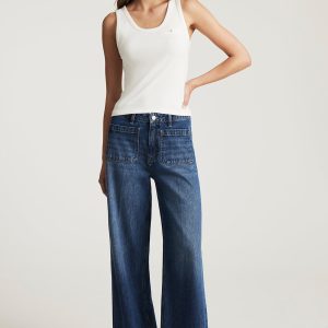 CHRISTINE WIDE LEG IN DARK BRUSHED CLASSIC DENIM