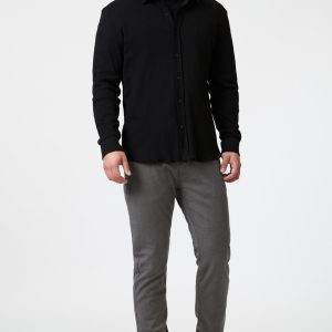 MARCUS SLIM STRAIGHT LEG IN GREY FEATHER TWEED