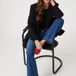 SYDNEY FLARE IN DARK BRUSHED FEATHER BLUE